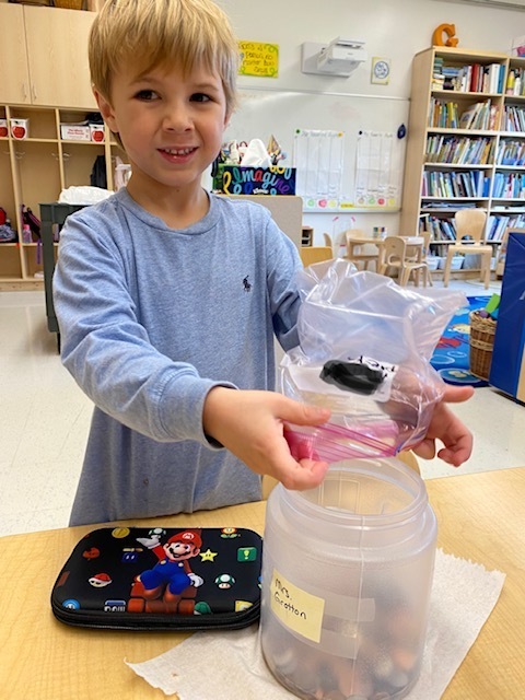 PreK donating pennies to benefit the Brady Nickerson Foundation