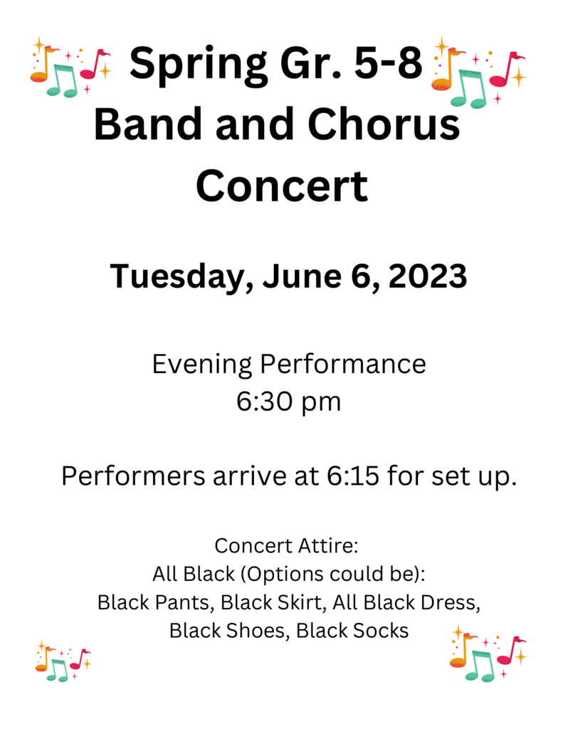5-8th Grade band and chorus concert